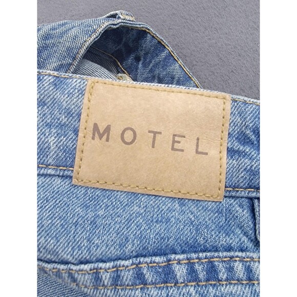 Motel Jeans Womens 28x30 Light Wash High Rise Wide Straight Leg Blue Denim - Picture 12 of 14
